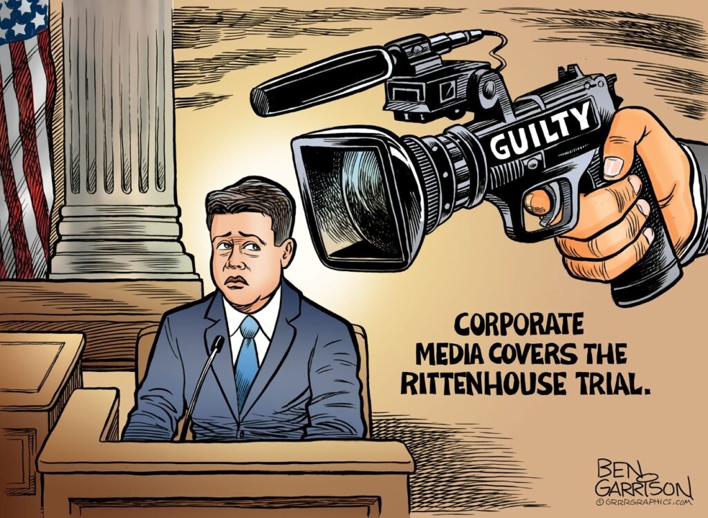 Kyle Rittenhouse on Trial, Picture by Ben Garrison